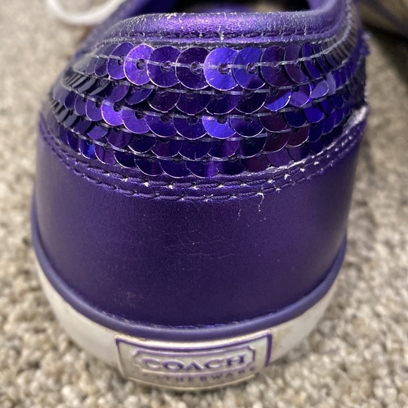 Coach Purple, Brown, and White Sneaker Tennis Shoes - Size 8 EUC - Picture 9 of 11